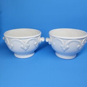 The Cellar  French Style  5- 3/4"  Pedestal Embossed Bowls Set of 2